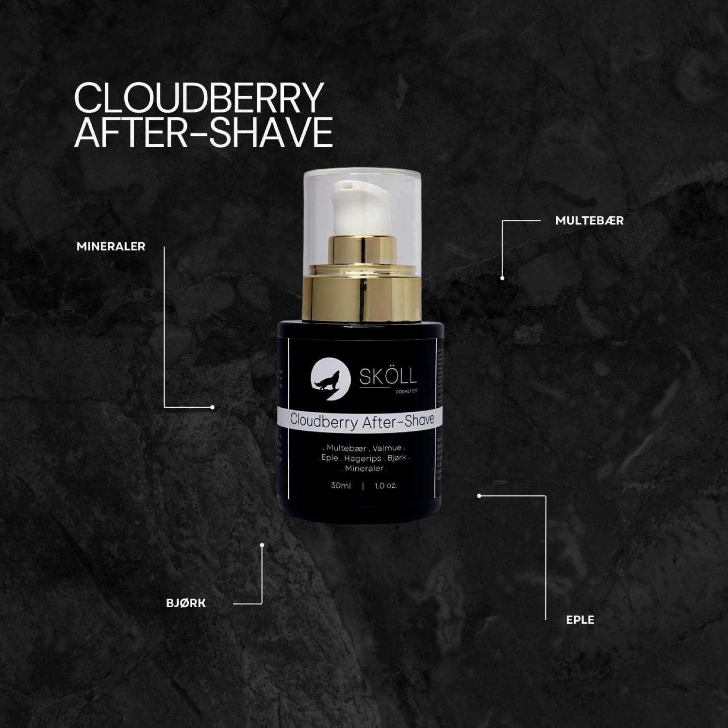 Sköll Cosmetics Cloudberry Aftershave naturlig aftershave menn hovedingredienser