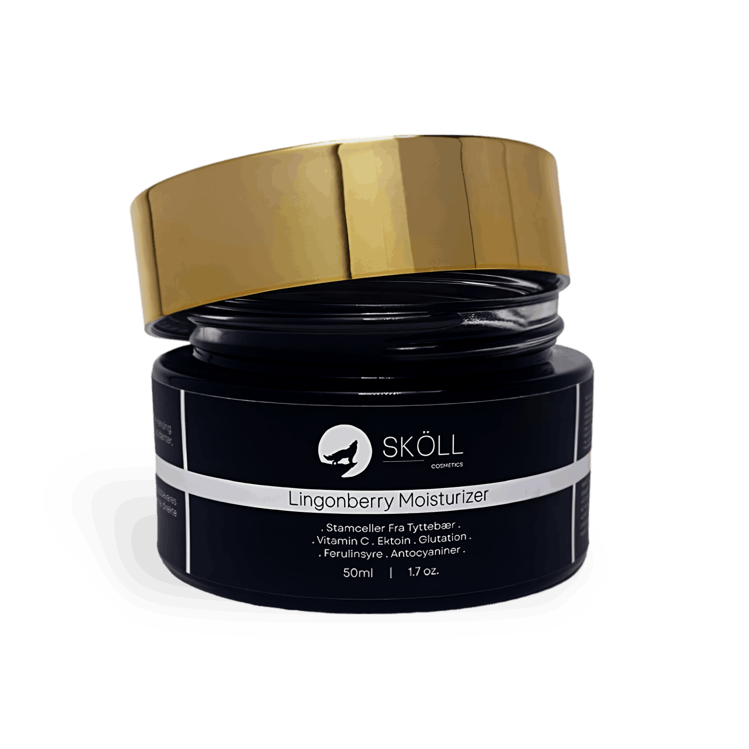 Sköll Cosmetics Lingonberry Moisturizer naturlig fuktighetskrem menn åpnet